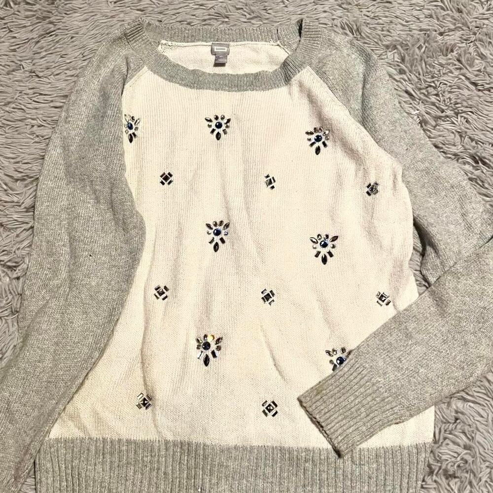 White grey Raglan winter sparkle Glam Dreamy Romantic Pastel Elsa queen sweater